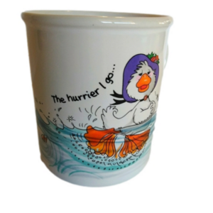 Suzy's Zoo Vintage Collectable Duck Purple Hat Coffee Tea Drinkware Mug Cup